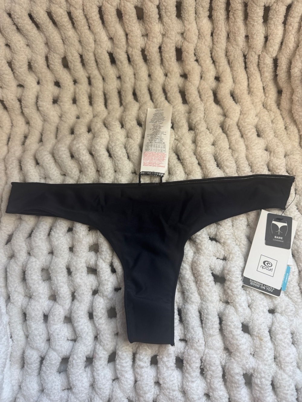 Rip Curl Black Bare Coverage Bikini Bottom